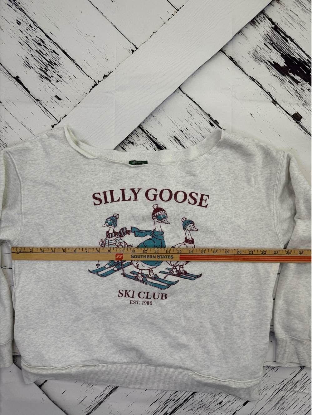 Cozy Casual NWOT Wild Fable “Silly Goose” Off Shoulder Sweatshirt Women LG - Picture 2 of 6
